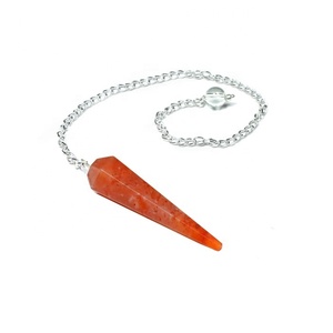 <b>Crystal</b> Carnelian 6-Faceted Gemstone Pendulum with Real Touch Finish for Feng Shui - Product Image 1