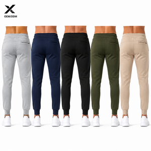 X Sports City Joggers fuselés athlétiques en molleton noir pour homme, avec logo personnalisé, design minimaliste, respirants, pour l'automne, coupe régulière, taille haute - Product Image 2
