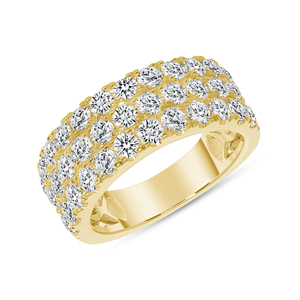 Bague de fiançailles en diamant taille brillant rond, certifiée IGI, moissanite VVS, plaqué or jaune, avec alliance éternité en diamant - Product Image 1