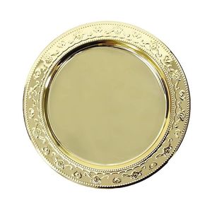 Vajilla de lujo para mesa de comedor: Platos redondos dorados para decoración de bodas y eventos, aptos para uso alimentario. - Product Image 2