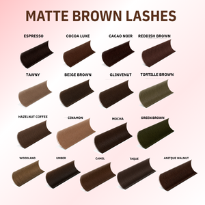 ขนตาปลอม NESS Vegan Natural Long Matte Mocha PBT ขนาด 0.05 มม. 0.07 มม. 0.1 มม. ผลิตด้วยมือ คอลเลคชั่นสีน้ำตาล โฮจิมินห์ซิตี้ - Product Image 3