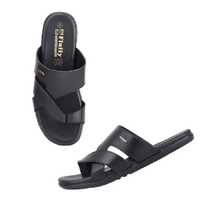 <b>Leather</b> Black Slip On Sandals for <b>Men</b> Elegant Casual Footwear Comfortable Open Back Design for Home Travel and Everyday - Product Image 5