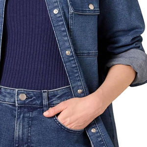 High Quality Ladies Autumn/Winter Vintage <b>Denim</b> Jacket Eco-Friendly Casual Street Style Loose Button Pocket Design Women's <b>Coat</b> - Product Image 2