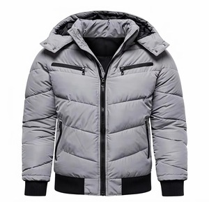 Chaqueta Acolchada Slim Fit para Hombre, Invierno, Formal, Gruesa, 100% Nailon, Impermeable, Cortavientos, Cierre de Cremallera, Color Sólido, Corte Regular - Product Image 3