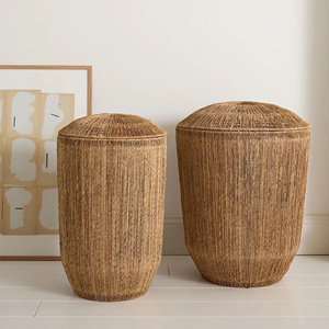 Natural Seagrass <b>Basket</b> Stylish Organizer <b>Basket</b> For Home <b>Storage</b> Handmade Woven <b>Basket</b> For Interior Decor - Product Image 1