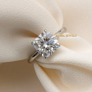 Bague de fiançailles en diamant de laboratoire taille coussin, clarté VVS, certifiée IGI, halo caché, bijoux pour femme - Product Image 4