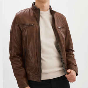 <b>High</b> Street Style <b>Top</b> Quality Slim Fit <b>Leather</b> Jacket With OEM Service Best Selling Men <b>Leather</b> Winter Jackets In Cheapest Price - Product Image 1