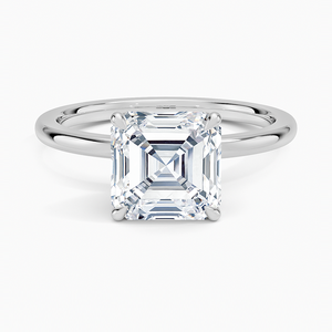 Anillo BOJ 051 con Corte Asscher, Plata 925, Pétalo de 1.5mm, Anillo de Diamantes, Anillo de Moissanita, Certificado GRA, 2ct D, Aniversario de Bodas, Precio Bajo - Product Image 1