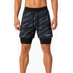 Shorts de sport 2 en 1 pour homme, avec doublure de compression, respirants, séchage rapide, pour la course à pied et la gym - Product Image 1