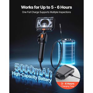 Boroscopio Ultra Sottile da 0,15 Pollici con Lente Articolata, Zoom 8X, Batteria da 5000mAh, Endoscopio Bidirezionale con Schermo IPS HD da 5 Pollici per Strumenti di Ispezione Auto - Product Image 6