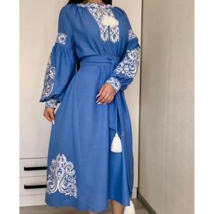 Vestido de Novia Bordado Estilo Bohemio Étnico para Mujer, Diseño Sólido Informal con Cintura Natural y Largo hasta la Rodilla - Product Image 4