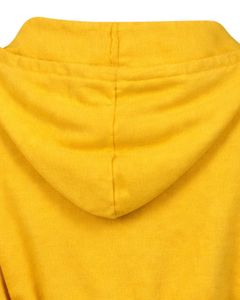 Womens Mustard Yellow <b>Cropped</b> <b>Zip</b> <b>Up</b> Hoodie Slim Fit Long Sleeve Casual Streetwear Cotton Fleece Sweatshirt Custom Logo ODM - Product Image 6