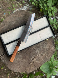 Wholesale Custom Handmade Carbon Steel Shantou Copper San Mai <b>Kitchen</b> Chef <b>Knife</b> w/ Wood Handle – Japanese <b>Kitchen</b> Chef Tool - Product Image 4