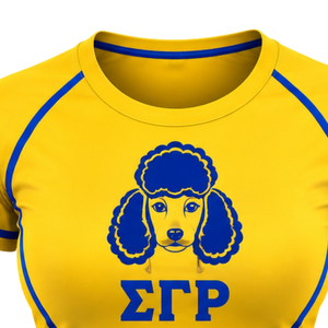 Camiseta de compresión Sigma Gamma Rho para mujer con letras griegas, personalizada para hermandades, atlética, elástica, de manga corta, para fitness, al por mayor - Product Image 3