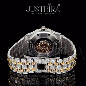 Montre analogique de luxe pour homme en acier inoxydable avec diamants glacés, verre Moissanite VVS, 42 mm, montre mécanique, meilleur prix d'usine - Product Image 5