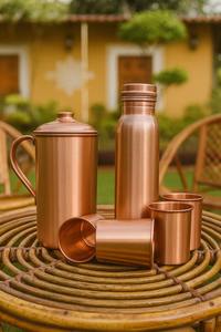 Carafe à eau en cuivre pur pour la santé, carafe à eau en cuivre pour la consommation, ensemble de carafes ayurvédiques en cuivre, pichet à eau en cuivre pour la santé, indien - Product Image 3