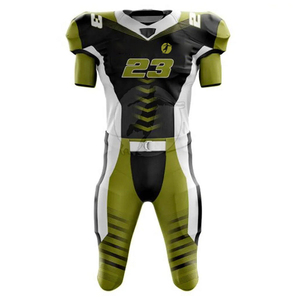 Uniforme de Fútbol Americano Sublimado OEM Premium, Transpirable, Elástico, de Secado Rápido, Jersey Varsity, Pantalones de Compresión Cortos - Product Image 1