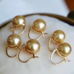 Pendientes Colgantes con Cuentas de Oro Natural de 11-12 mm, Estilo Lujoso, Chapado en Oro de 18K, Color Reina, Brillo de Cuero con Diseño Básico Impecable - Product Image 4