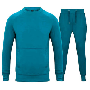 Survêtement pour homme, uni, respirant, 100% polyester, manches longues, col rond, cordon de serrage, taille élastique, impression de logo personnalisée - Product Image 3