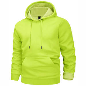 Sudadera con Capucha Verde Neón para Hombre, Sudadera Informal de Forro Polar, Ropa Urbana, Moda de Invierno - Product Image 1