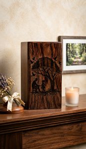Handmade Wooden Cremation Urn Tree of Life <b>Memorial</b> Keepsake <b>Box</b> Custom Decor for Funeral Home - Product Image 3