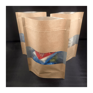 Sac alimentaire en papier kraft avec fenêtre marron avec impression personnalisée et cravate - Product Image 5