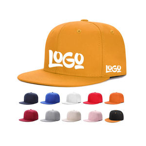 Factory Wholesale <b>Plain</b> Snapback <b>Caps</b> Custom Logo Embroidery 6 Panel Street Style Popular Blank Flat Brim <b>Cap</b> - Product Image 1
