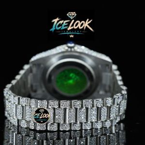 Reloj Mecánico con Aspecto de Hielo, Bisel de Diamantes, Esfera de Cristal, Reloj de Pulsera para Regalo y Moda - Product Image 4
