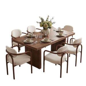 Solid wood/ Aluminum dining set 6/8 seater garden table and chairs Eco friendly outdoor <b>furniture</b> Hotel courtyard dining - Product Image 1