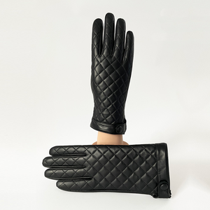 Genuine Leather Eco-Friendly Fashion High Sheepskin <b>Gloves</b> <b>Touchscreen</b> Compatible Thermal Silk Lining-Stay Warm Beach Party Use - Product Image 3