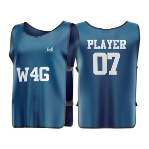 Custom Printed Front Men's Soccer Bib Shirts 100% Polyester Anti Bacterial Moisture Wicking Quick Dry Breathable Sublimated - Product Image 6