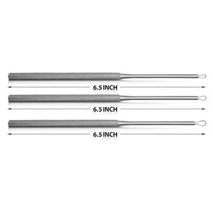 Kit de nettoyage d'oreilles Billeau, 3 pièces, curettes en acier inoxydable, tailles S/M/L, instruments chirurgicaux ORL médicaux, certifiés CE - Product Image 3