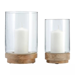 Classic Design Metal Hurricane Candle Holder Aluminum Base Decorative Candle Stand for <b>Table</b> Christmas Home Decor Customization - Product Image 3
