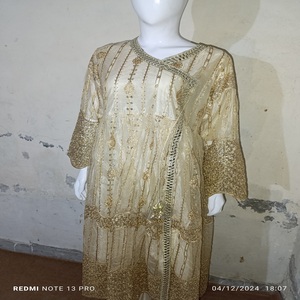 Traje Anarkali para niñas con dupatta Heavy últimos diseños bordado ropa de fiesta vestido largo trajes paquistaníes en todo el precio de venta - Product Image 2