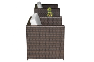 Wholesale Outdoor Furniture All-Weather Modern Comfortable PE Rattan Wicker Steel Frame One Seat <b>Sofa</b> <b>Set</b> for Apartment Villa - Product Image 4
