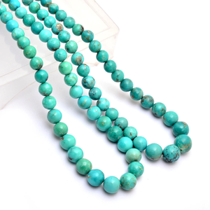 Perles rondes lisses turquoise 5mm-10mm, turquoise d'Arizona à matrice verte naturelle, pierres semi-précieuses, perles en vrac pour la création de bijoux - Product Image 4