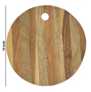 Planche à découper ronde rayée avec trou de suspension, surface épaisse et lisse, idéale pour couper, servir des collations et décorer une cuisine moderne - Product Image 6