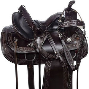 Hand <b>Tool</b> <b>Leather</b> Western Saddle-Premium Horse Riding Saddle Durable Plastic Comfortable Seat Custom Sizes OEM Brass Hardware - Product Image 2