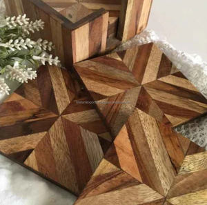 Produits tendance chauds nouveautés décor à la maison sous-verres en bois sous-verres modernes pour bar cuisine maison sous-verres en noyer - Product Image 4