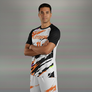 Maillot de football unisexe en polyester jacquard respirant de haute qualité, durable et écologique, à col en V, imprimé, à manches courtes - Product Image 6