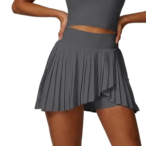 Men's Blue Vintage Style <b>Pleated</b> Sport <b>Skirt</b> with Elastic Waist and Built-In Shorts Solid Color Quick Dry Anti-UV Golf Clothing - Product Image 3