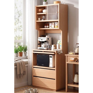 Buffet de rangement en noyer pour salon, salle à manger, armoire de cuisine avec porte - Product Image 3