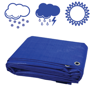 Bâche en PE tissé HQ bleue, 700D-1500D, écologique, imperméable, résistante aux intempéries, protection UV, coupe-vent, robuste - Product Image 3