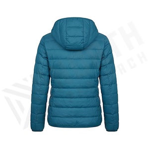 Hooded Quilted Waterproof <b>Bubble</b> Jacket Black Full Sleeve Winter Windproof Cotton Shell Knitted Fabric Polyester Filling Stand - Product Image 2