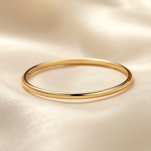 Bracelet jonc en or jaune massif 18 carats, élégant, minimaliste, bijoux fins de luxe, bracelet en or classique - Product Image 4