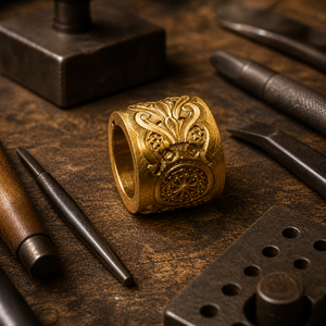 Luxury Belt Embossing <b>Roller</b> for Leather Belts | Solid Brass Floral Pattern Embossing Wheel | Professional Leathercraft Tool - Product Image 3
