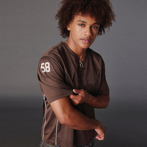 Camiseta de Fútbol de Manga Corta para Hombre, Cuello en V, de Malla, Secado Rápido, Ajuste Regular, Tejido de Punto, 100% Poliéster, Alta Calidad - Product Image 6