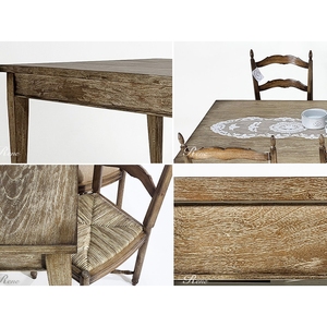 Best Selling <b>Dining</b> <b>Table</b> And Chair Set Made Of Wood And <b>Rattan</b> Classic Vintage Design No. 8223 Durable For Hotel - Product Image 3