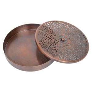 Rounded Metal Jar Multiple Inside 7 <b>Small</b> Pots Solid Metal Sweets Food Bowls Best for <b>Table</b> Top Decor Design Golden Container - Product Image 4