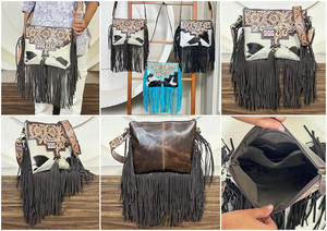 Sac à bandoulière en cuir véritable fait main, style western, pour femme, vente en gros d'usine - Product Image 3